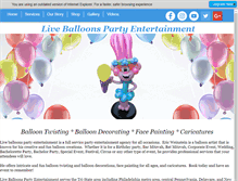 Tablet Screenshot of liveballoons.com